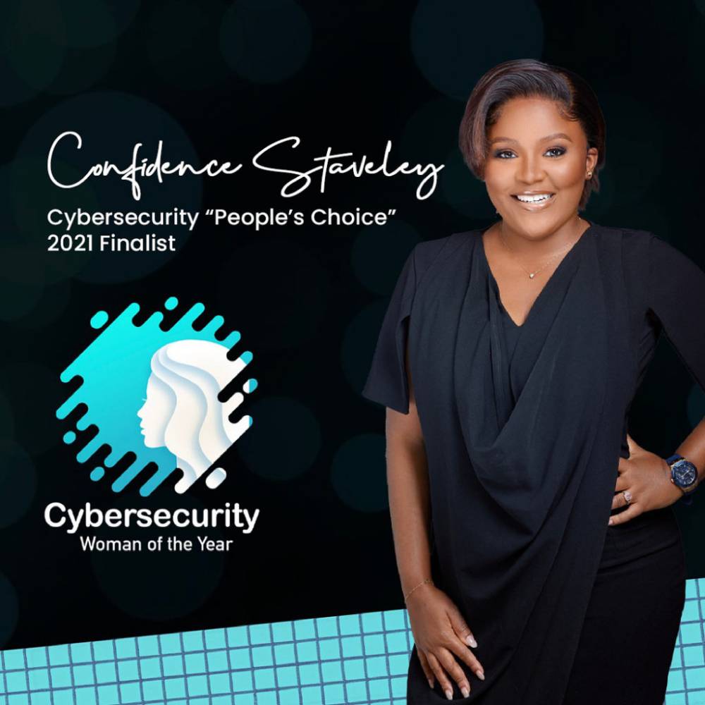 Confidence Staveley is the first Nigerian woman to be named a finalist for the Cybersecurity Woman of the Year Award