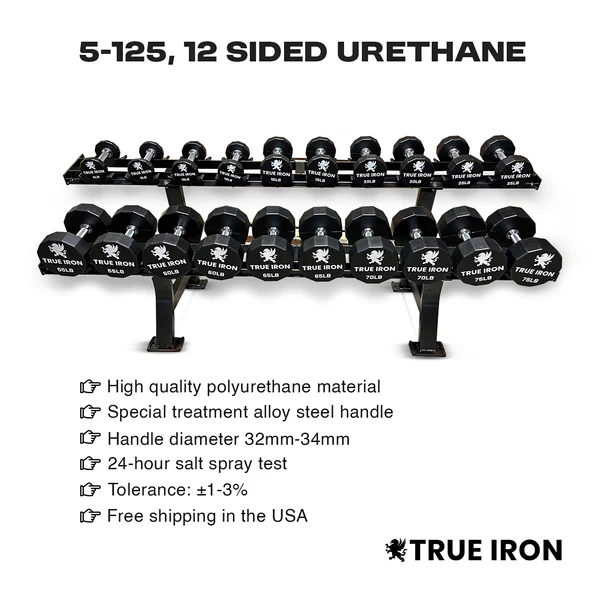 5 to 75 rubber hex dumbbell set